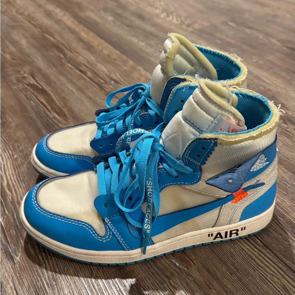 Jordan Kids Blue and Cream High-Top Sneakers